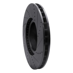 Land Rover Range Rover Brake Rotor (1) - Front Left - R1 Concepts - Drilled & Slotted - Black - `10-`12